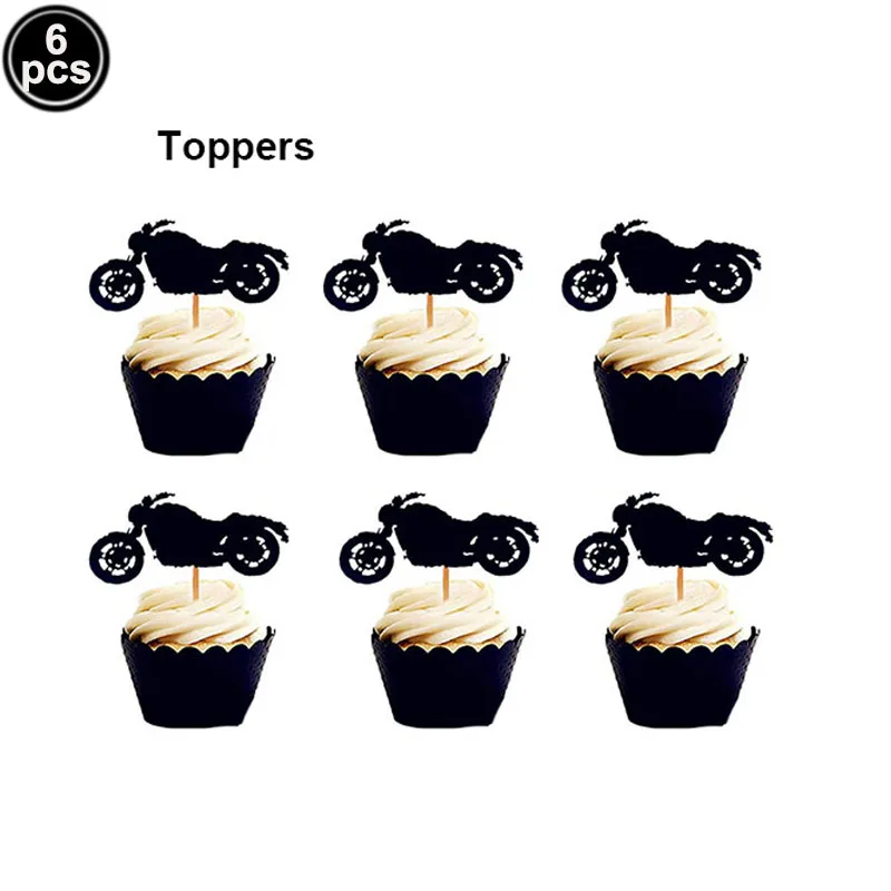 Motocross-Geburtstagsparty-Dekoration, Kuchen-Cupcake-Topper, Motorrad-Banner, Kuchendekoration für Geburtstagsparty-Zubehör für Männer oder Jungen – Detail 14