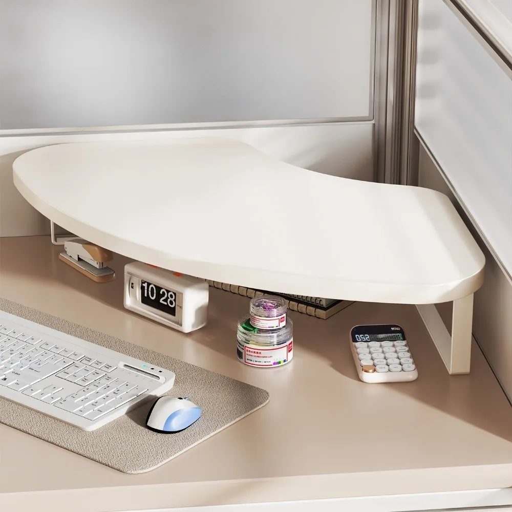 L-shaped Corner Curved Corner Computer Riser Thick Metal Frame Height 8cm Laptop Holder Stand Sturdy Support Monitor Riser Stand