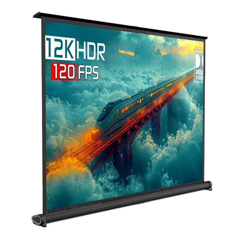 30-50 Inch Portable Movable Projection Screen With Two Specifications Desktop Floor Screen For Outdoor Camping, Business Office