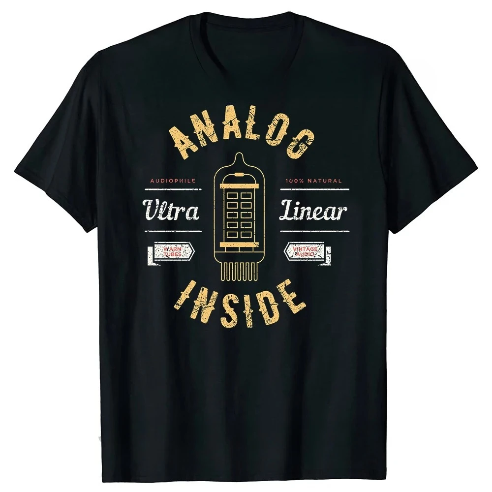 Vintage Retro Analog Audio Free O-Neck T Shirt Men Casual Short Sleeve Tees Tops Harajuku Streetwear Mens Clothing