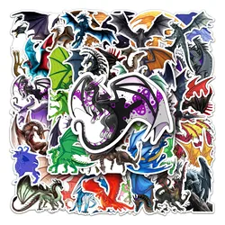 50Pcs Dragon series Cartoon Cute Waterproof Sticker Skateboarding Snowboard Retro Vinyl Sticker