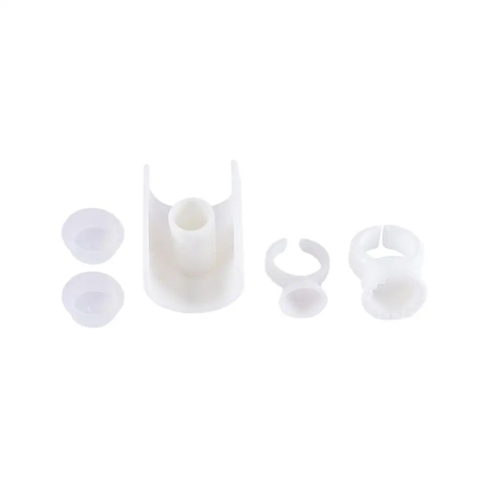 

Beauty Eyelash Grafting White Makeup Tool Kit Plastic Eyelash Pallet Ink Cup Rings Eyelash Extension Tool Eyelash Glue Holders