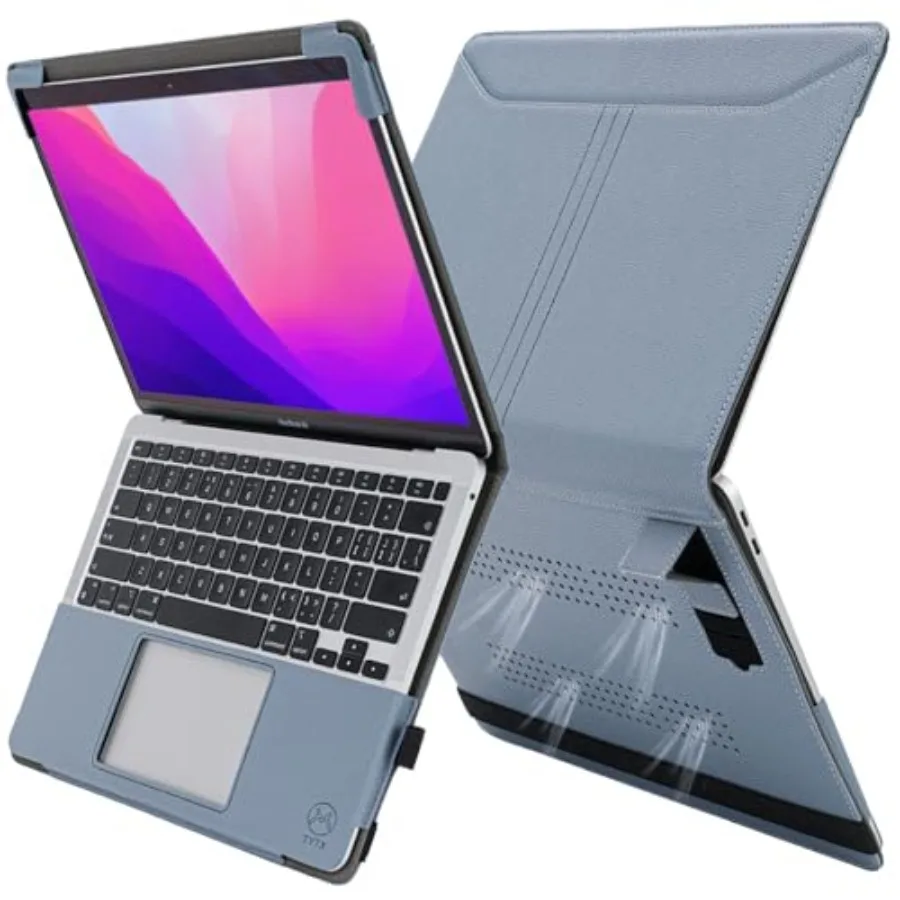 

TYTX Compatible with MacBook Pro 13 Inch Case 2016-2025 PU Leather with Stand and Vents for Model M2 A2338 M1 A2251 A2289 A2159