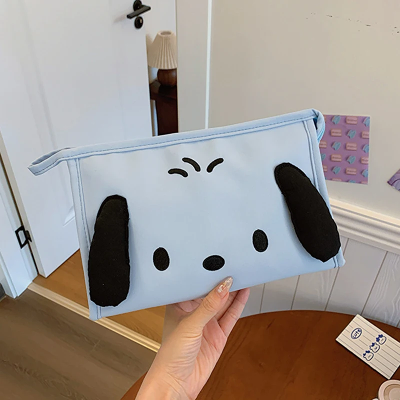 Kawaii Anime My Melody Kuromi Cartoon Makeup Bag Sanrioed Hangyodon Pochacco Toiletry Bag Commuter Bag Casual Tote Bag Kid Gift