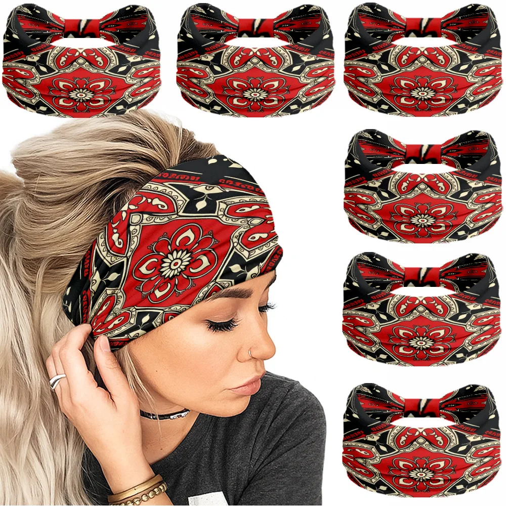 0030 Women's Hair Band Hair Band 6 Pack Claw-shaped Elastic Hair Band Wide and Thick Women's Sports Hair Band Women's Hair Band