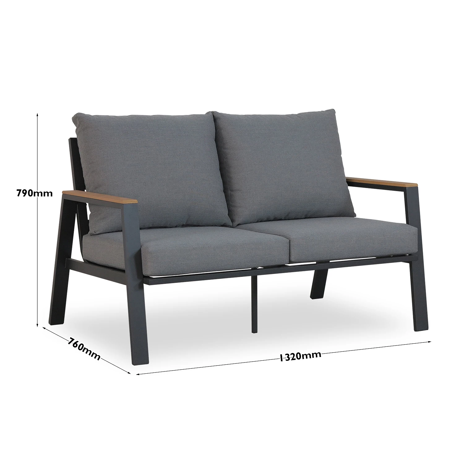 أريكة أريكة صغيرة BHR للمساحات الصغيرة أريكة مزدوجة حديثة من الألومنيوم للأريكة الخارجية والداخلية بمقعدين مستودع الولايات المتحدة