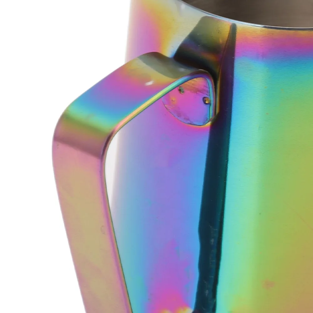 304 Stainless Steel Milk Frothing Pitcher Dual Scale Tapered Spout Coffee Steaming Pitcher 900ML Capacity Colorful