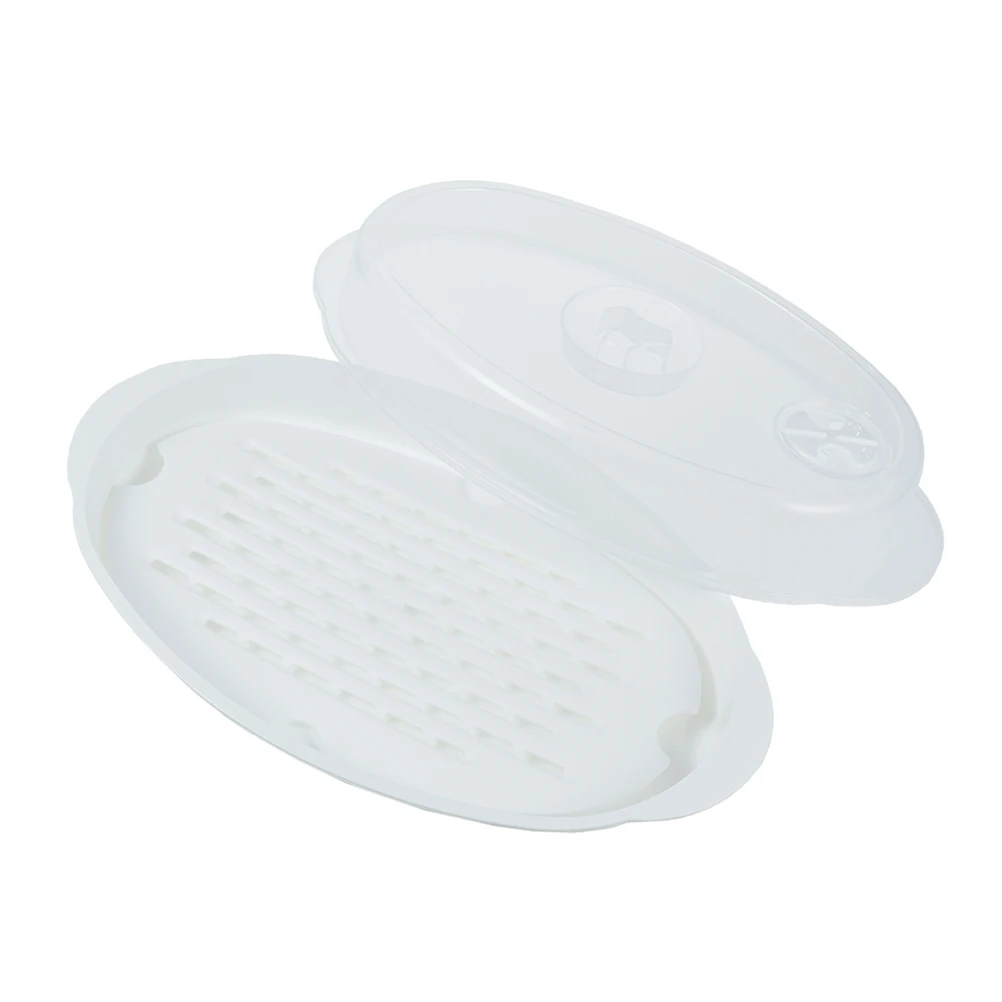 

2pcs Fish Large Capacity Microwave Food Cover Kitchen Steamer Reusable Leak Proof Oil Water Barrier Vent Heat Dissipation