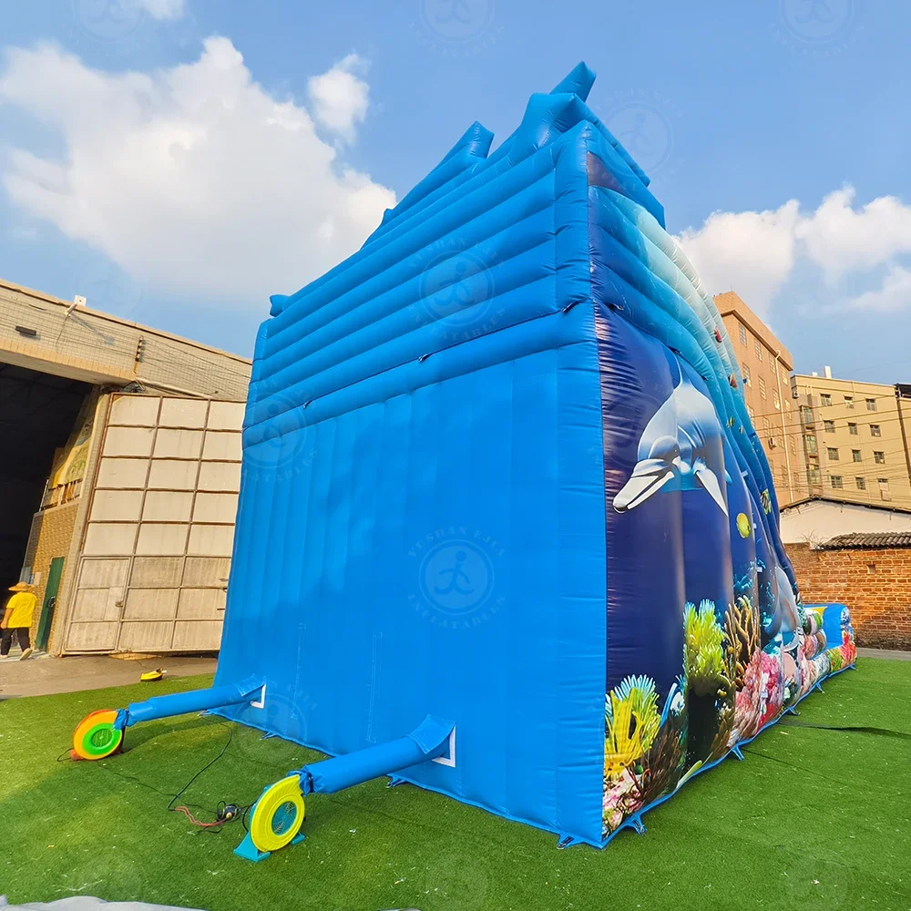 

Милый дизайн из ПВХ, комбинированный влажный и сухой 12-футовый лунный игрушечный аксессуар, детский бассейн с водной горкой, надувной дом и отскок