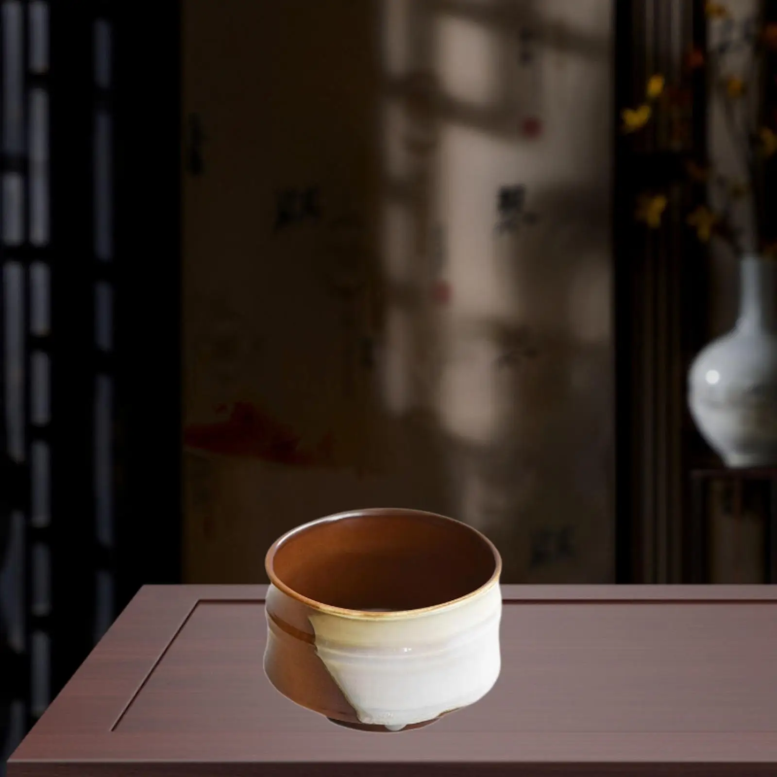 Handmade Ceramic Matcha Bowl Japanese Porcelain Tea Cup Rustic Chawan Tableware for Kitchen and Gift Giving