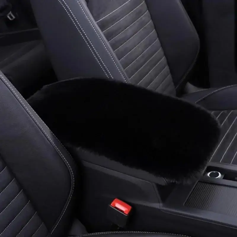 Car Armrest Box Cushion Imitation Rabbit Plush Car Box Arm Cushion Universal Car Interior Decoration