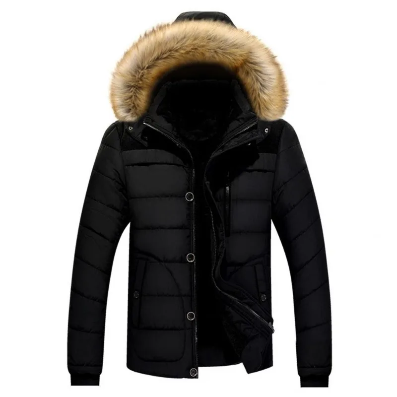 Winter Jacket Men\'s Down Coat Warm Parkas Streetwear Extra Thick Highly Padded Windproof High Collar Male Puffer Jacket