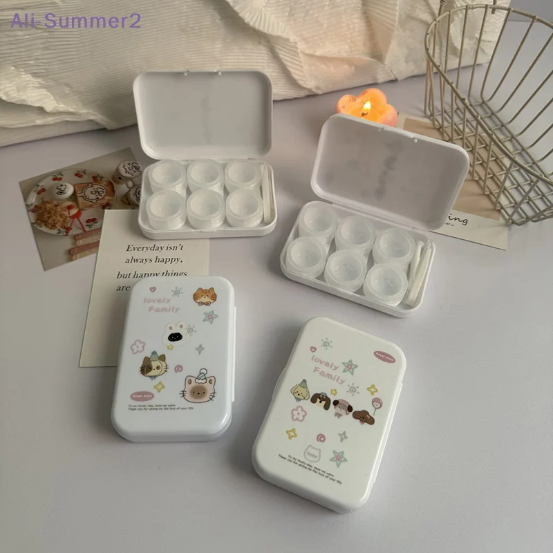 

3-парная коробка для хранения контактных линз, портативный контейнер для путешествий, коробка для линз для красоты зрачка