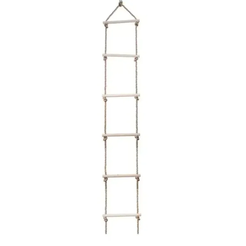 Escalera de cuerda de madera para niños, peldaños múltiples, juguete de escalada, juego de escalada, juguete, actividad de adiestramiento al aire libre, columpios de juguete divertidos al aire libre