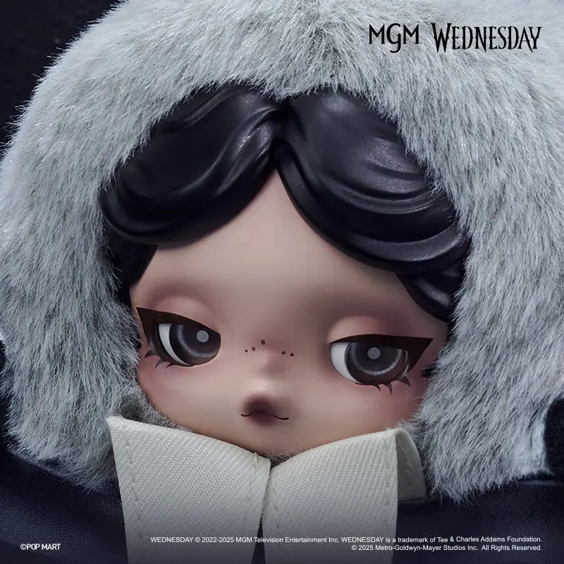 

POP MART MGM SKULLPANDA Wednesday: Плюшевая кукла-брелок, коллекционный кулон в стиле униформы Nevermore Academy для фанатов, подарок на Хэллоуин