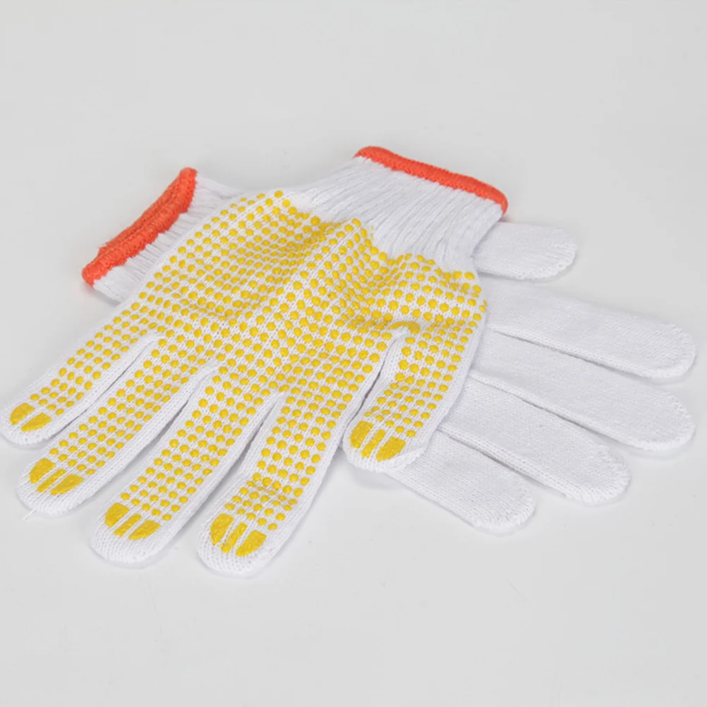 

12 Pairs Thickened Wear-Resistant Labor Protection Cotton Gloves Oil Proof Acid Alkali Corrosion Resistant For Building Mining