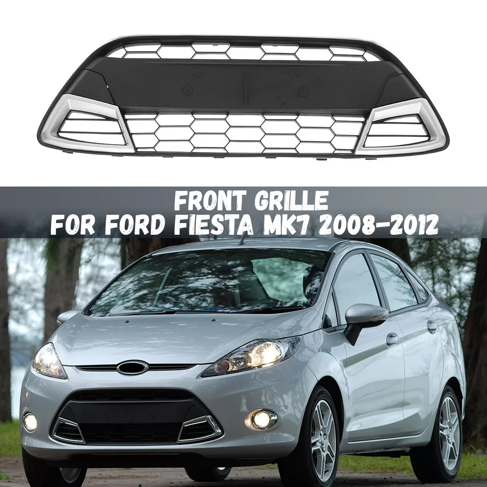 

Car Front Bumper Centre Grille Panel Grills For Ford Fiesta MK7 2008 2009 2010 2011 2012 Honeycomb Mesh Front Grill