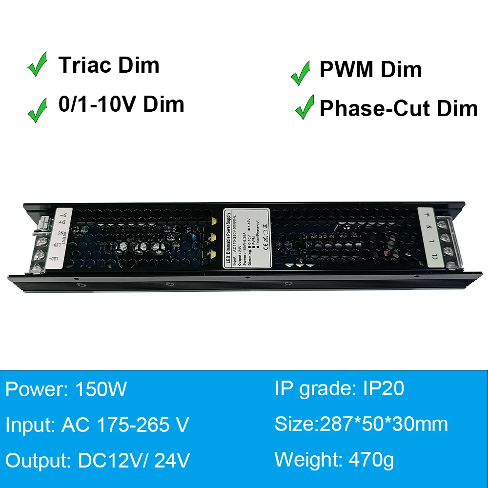 transformador super fino 24v 12v 220v conversor 60w 100w 150w triac 110v escurecimento dcfonte de alimentacao para modulo led 01