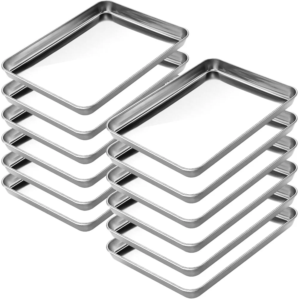 

CEKEE Baking Sheet Set of 12, Stainless Steel 16 Inche Cookie Sheets for Baking, Baking Sheet Pan Toaster Oven Tray, Jelly Roll