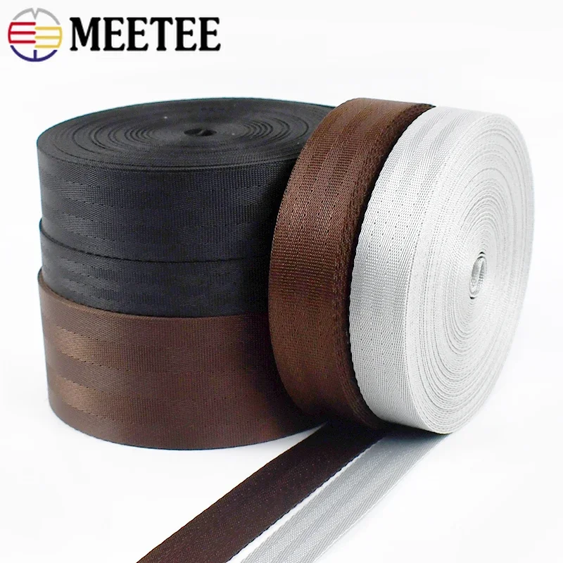 

8Meters 20-50mm Nylon Webbing Tape By The Meter for Sewing Backpack Strap Belt Ribbon Band Dog Collar Safety Seat Bias Bands