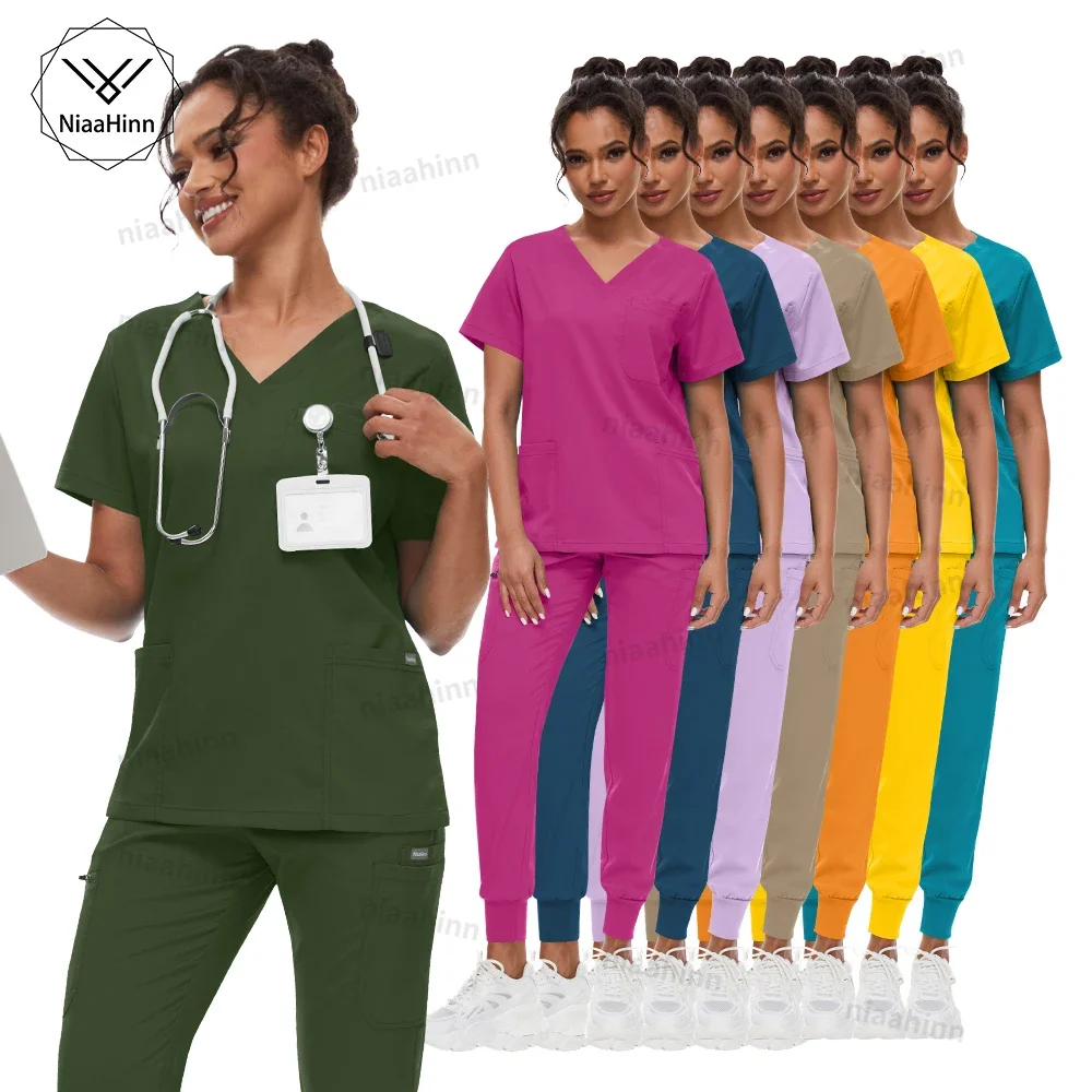 Wholesale Veterinary Uniforms Men Pet Shop Dental Clinic Nursing Scrub Set Medical Blouses Joggers Pants Suit Beauty SPA Uniform