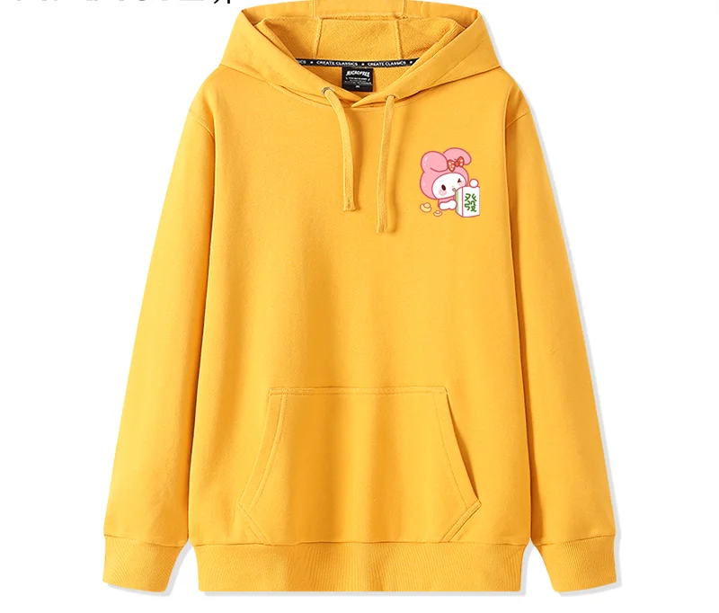 Sweet Hooded Sweater Kuromi Korean Cinnamoroll Girlfriend Wear Sanrio Sister Wear  Melody Pullover Jacket Pom Pom Purin Daily