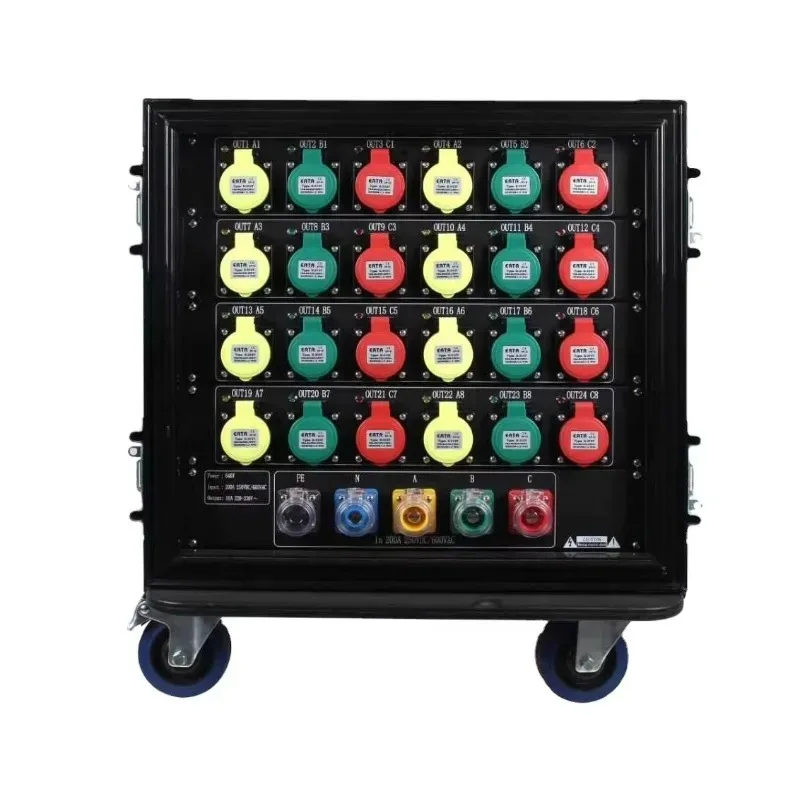 High Quality Fire Impact and Water Proof Stage Distribution Cabinet 380v CAMLOCK 24 Channels