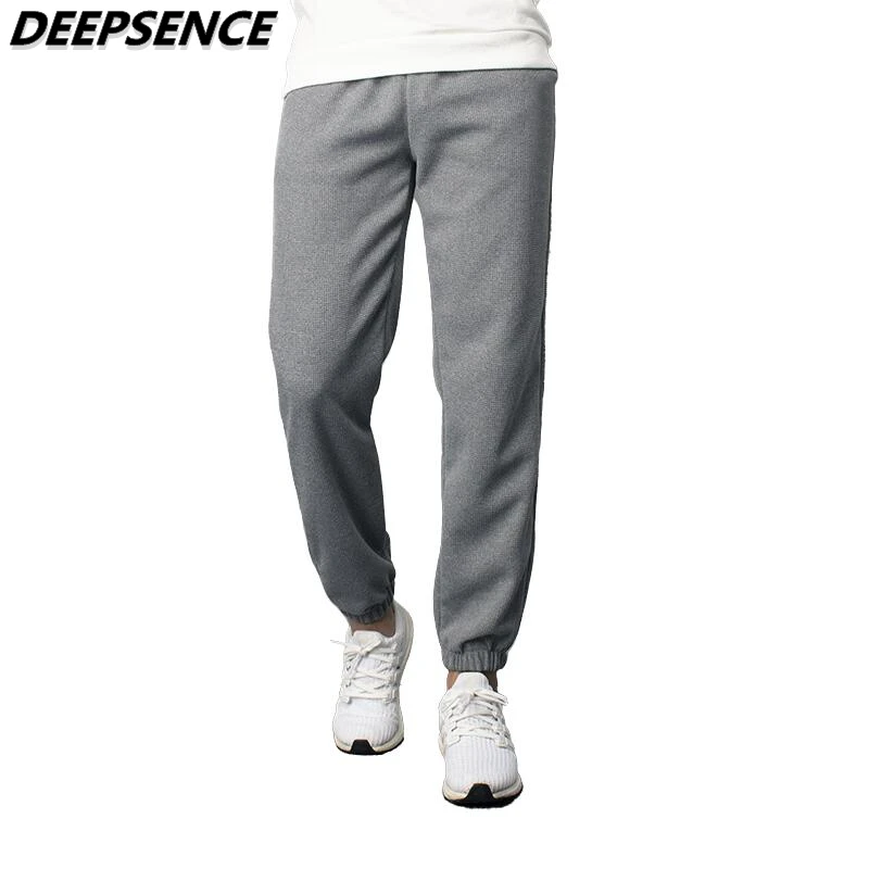 Spring and Autumn Men's Casual Pants Trendy All-Match Waffle Fabric Sweatpants Hip Hop Loose Straight Sports Trousers for Men