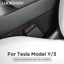 For Tesla Model Y Model 3 2019-2026 Car Seat Belt Buckle Protective Cover Seat Belt Decorative Cover Interior Accessories