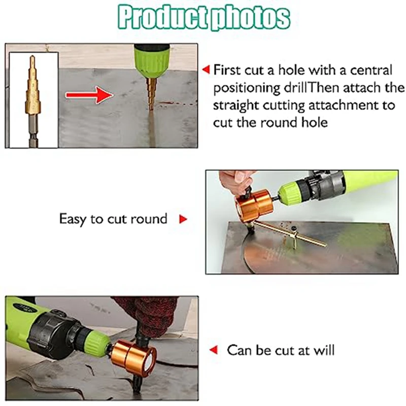 Drill Attachment Metal Cutter With Extra Punch Fit For Straight Curve And Circle Cutting