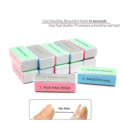 10 / 20pcs Nail Buffers Colorful 4 Way Different Grit Professional Nails File Polishing Block Sanding Manicure Art Sponge Tools