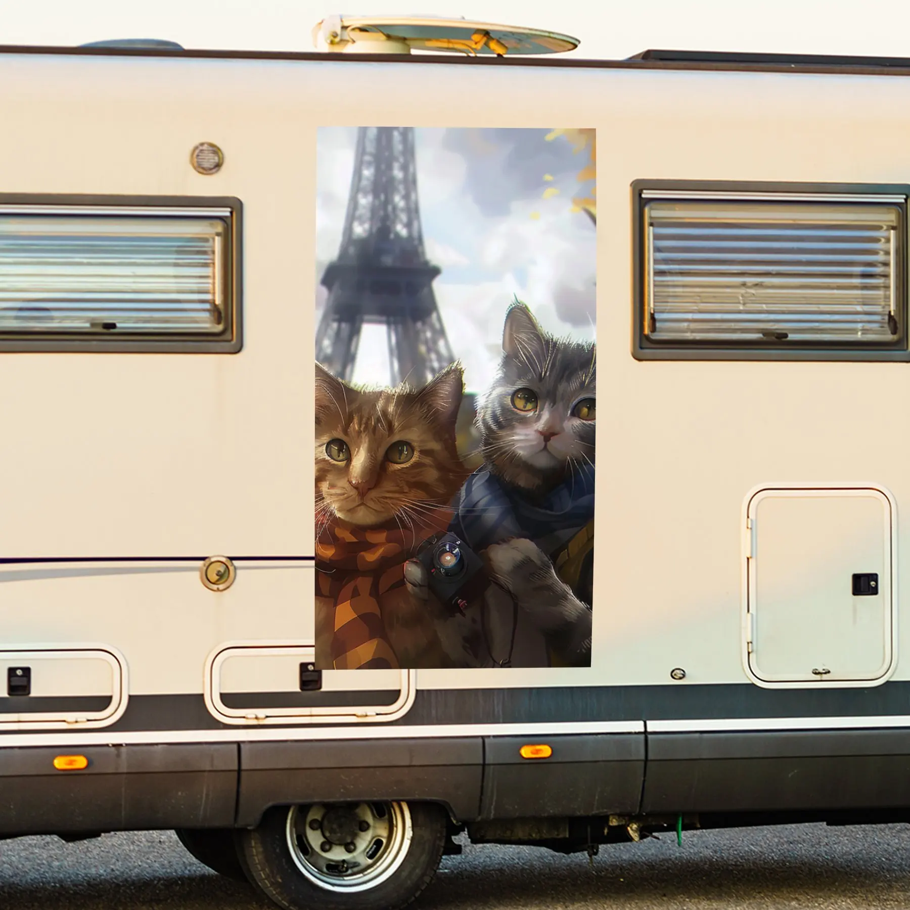 

Виниловая наклейка с изображением кота для дома на колесах, двери автомобиля, водонепроницаемые самоклеящиеся виниловые наклейки, украшения, защита, автомобильные виниловые наклейки
