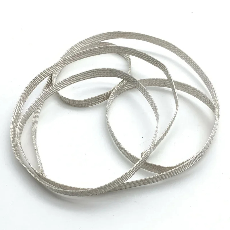 Silver Plated Copper Braided Sleeving Metal Sheath Anti Interference Screening Audio Speaker Wire Wrap Signal Cable Shielding