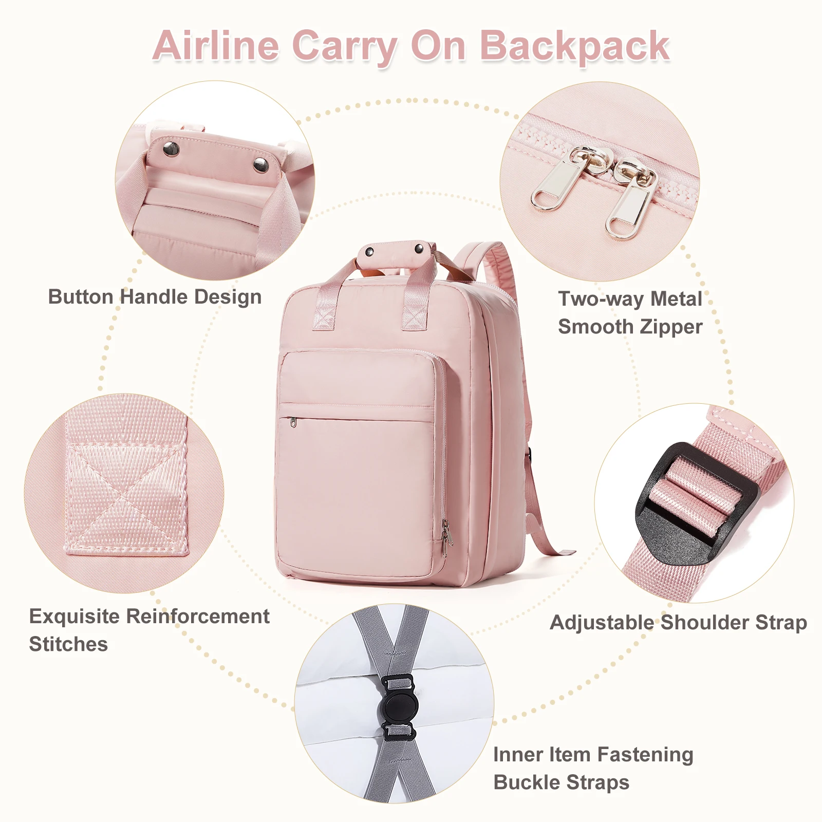 حقيبة ظهر على شكل طائرة حقيبة كابينة أنيقة للنساء حقيبة ظهر للكمبيوتر المحمول 15.6 حقيبة ظهر للكلية حقيبة ظهر جافة ورطبة لفصل عطلة نهاية الأسبوع