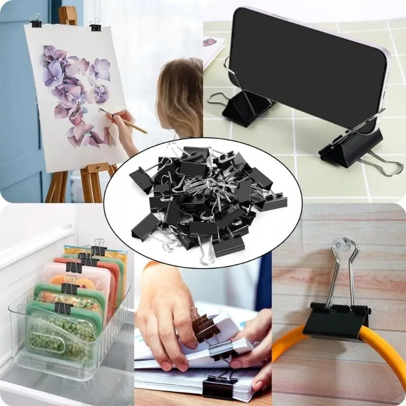 H37b 24pcs من الفولاذ المقاوم للصدأ من الفولاذ المقاوم للصدأ مقطع مكافئ مقطع الورق المعدني للمكتب