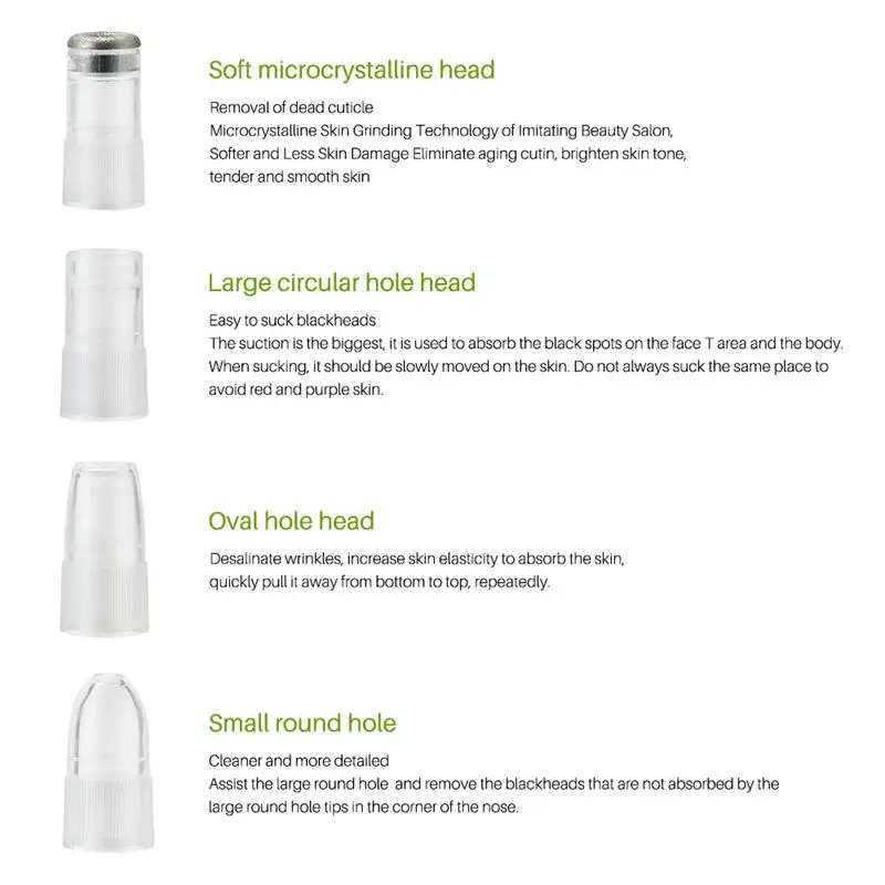 اللوازم الطبية الماس جلدي آلة إزالة الرؤوس السوداء البثرة إزالة الرؤوس السوداء حب الشباب فراغ تدليك العناية بالبشرة جهاز الجمال #4