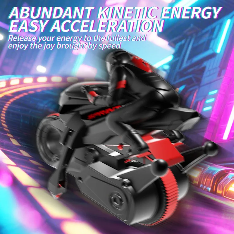 Nieuwe Rc motorfiets stunt 360 °   Roterende afstandsbediening High-Speed Drifting Racewagen Motor voor jongens Automodel Speelgoedcadeau