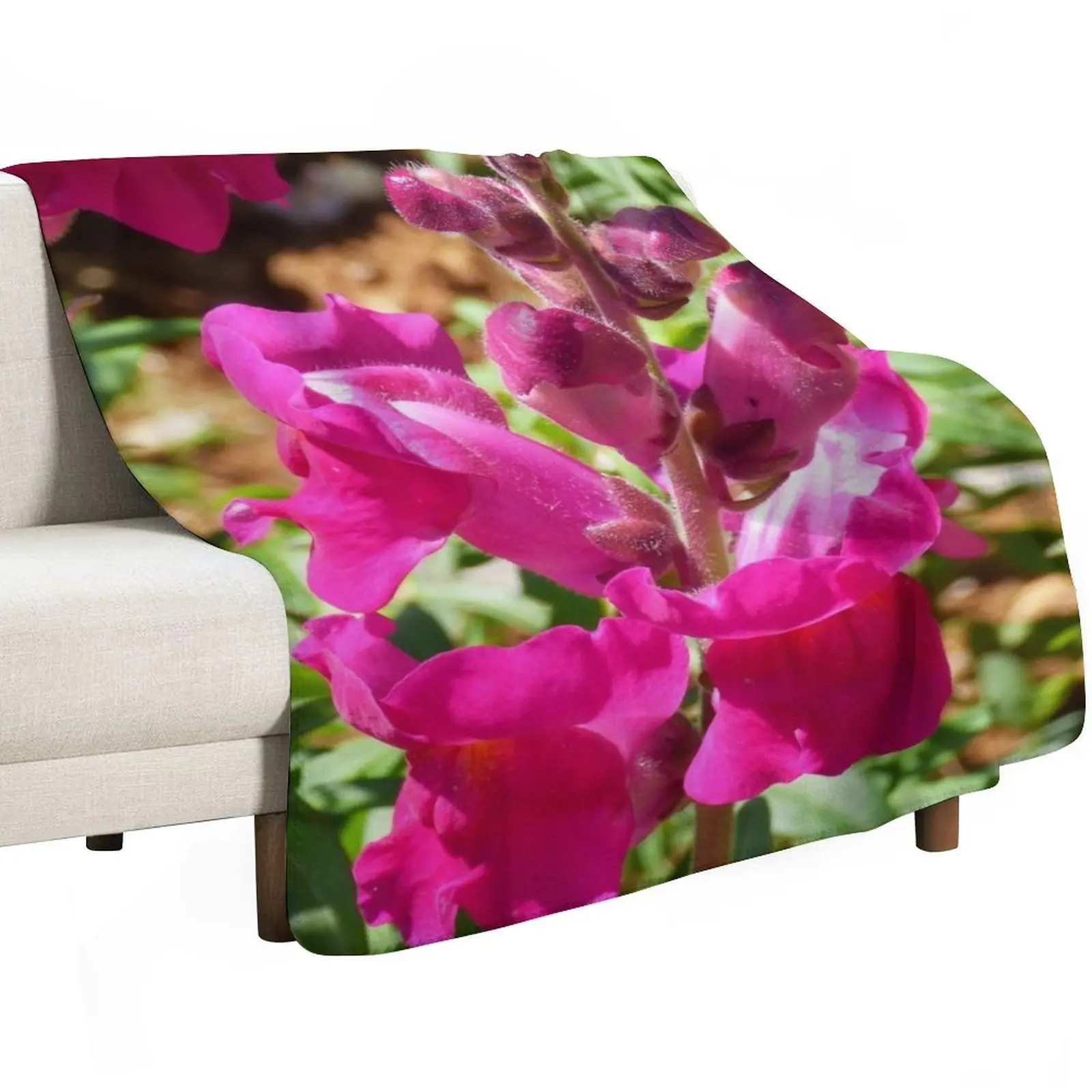Snapdragon pink flowers Throw Blanket Bed linens Luxury christmas gifts Moving Quilt Single Blankets
