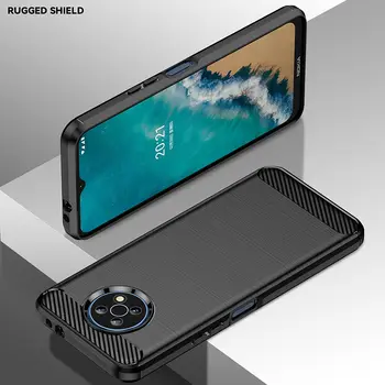 Silikonové pouzdro z uhlíkových vláken Funda pro Nokia G50 G20 G10 G21 G11 XR20 X71 X100 X20 X10 C21 Plus kartáčovaná textura tenký kryt 10 nejlepší prodej Černý kryt pro Nokii G10 - №1