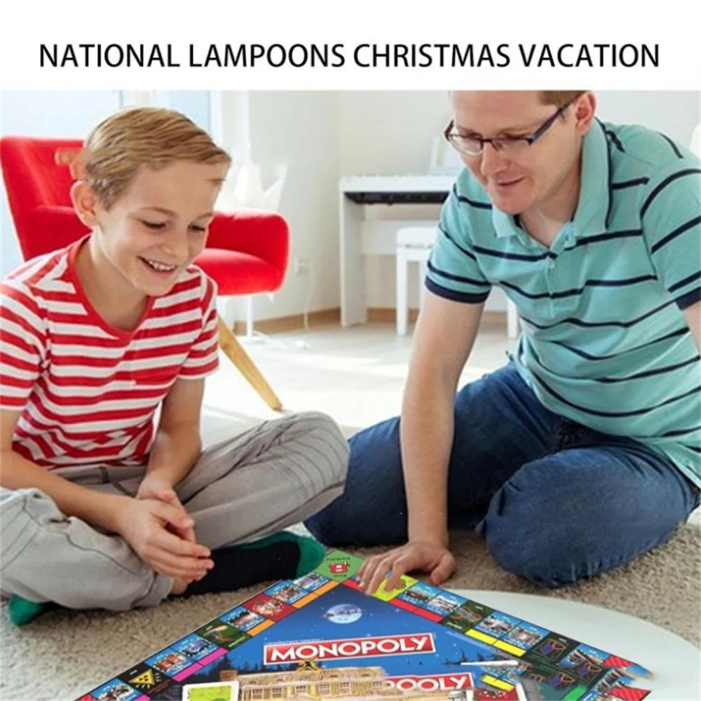 Christmas Monopoly Board Game Classic French, Russian, British, Arab, Spanish Chessboard Cards Are Easy To Carry