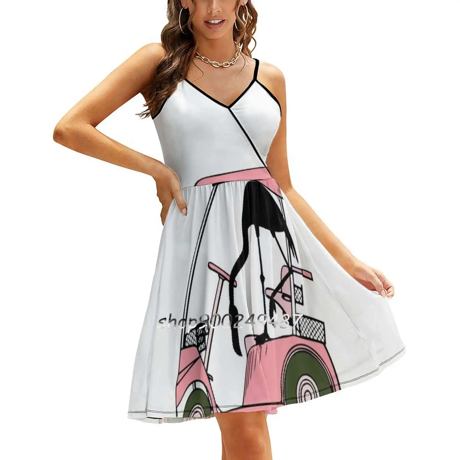 Golf Lovers Golf Humor With Flamingo New Summer Cut Sexy Dresses Ladies Club Wear Party Sundresses Flamingo Funny Golf Golf