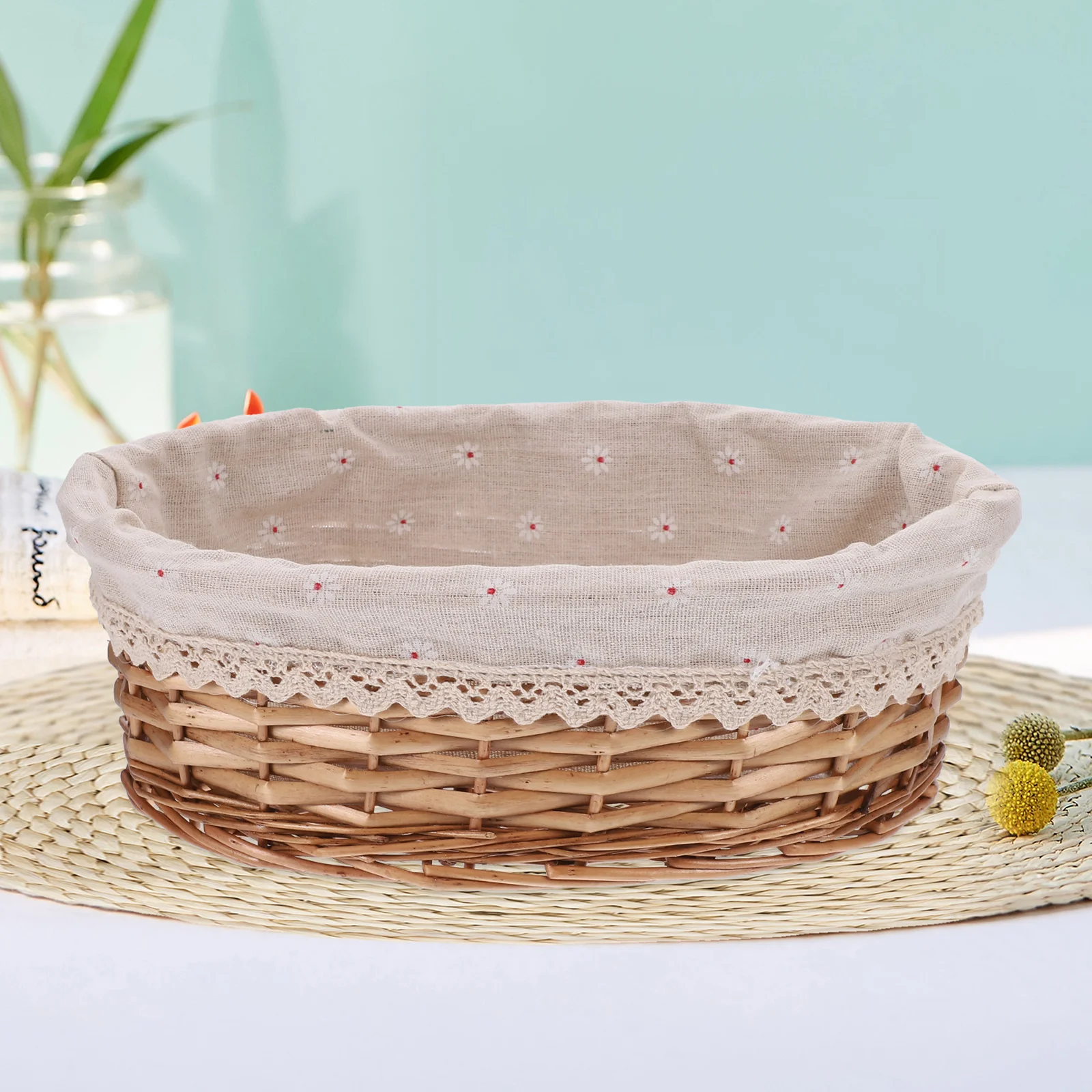 

Woven Wood Basket Lightweight Rustic Style for Kitchen Restaurant Bread Fruit Storage Bread Baskets for Serving