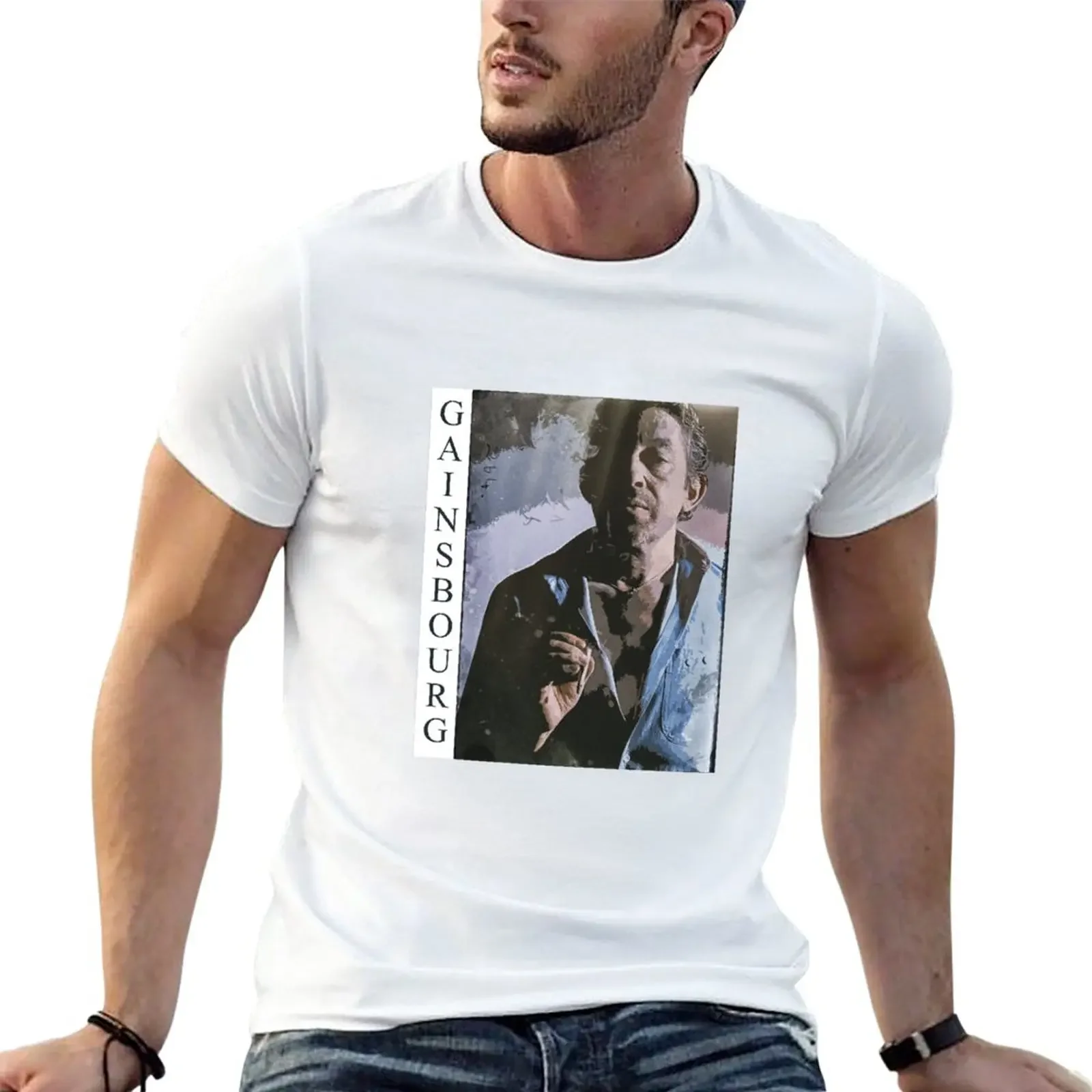 Serge Gainsbourg art portrait T-Shirt summer top customs designer t shirt men