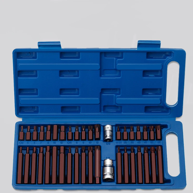 

40Pcs Impact Socket Set 1/2'' 3/8'' Adaptor Drive Shank Hex Torx Spline Star Extension Bit Socket Adaptor Conversion Tool