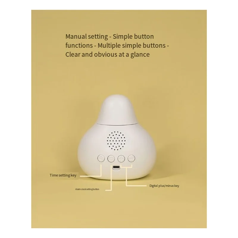 ساعة منبه B84B-Big Goose مع ضوء ليلي، مناسبة لوظيفة الاستيقاظ للأطفال، مصباح ليلي كبير لطيف، هدية مثالية #2