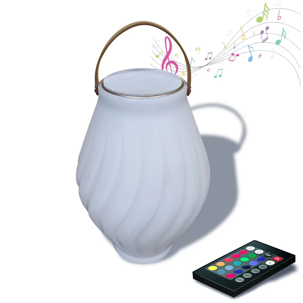 Wireless portable bluetooth speaker LED16 color luminous night light speaker rotational molding