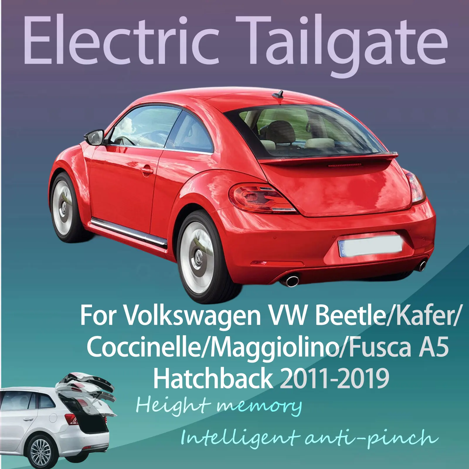 

Для Volkswagen VW Beetle/Fusca A5 2011-2019: Электрический модифицированный дверной привод багажника с интеллектуальной регулировкой высоты, автоматическим подъемом и управлением с ключа