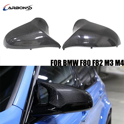 Right Hand Drive Carbon Fiber Auto Replacement Side Mirror Cover For BMW F80 F82 M3 M4 2015+