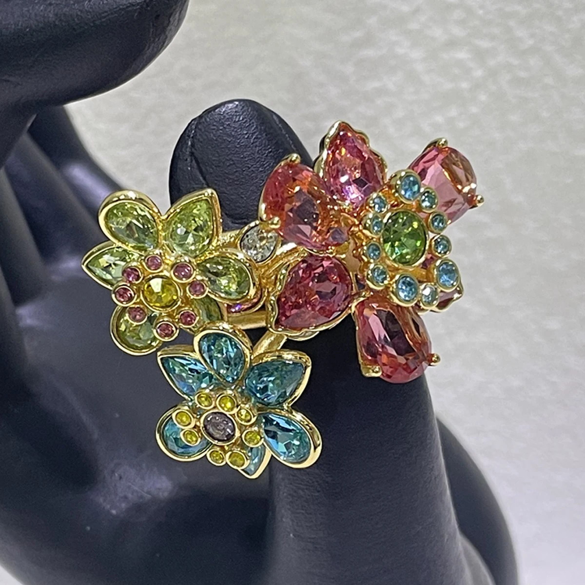 NONE Jewelry Set Blue Flower Crystal 4
