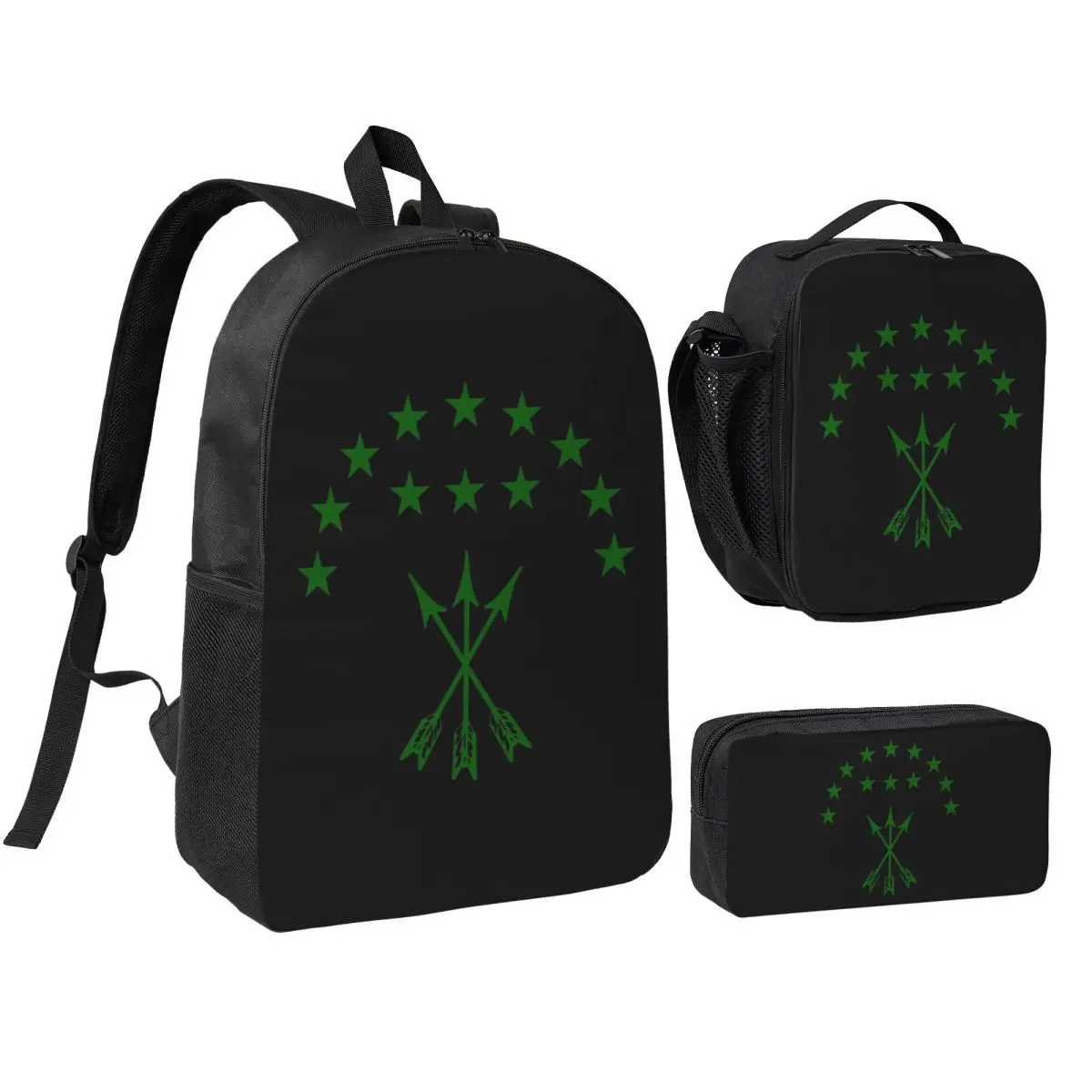 

Adiga Flag Circassian Perfect Adygea Backpack BookBag School Bag Computer Shoulder Bags 3ps Insulated Lunch Bag Pencil Case